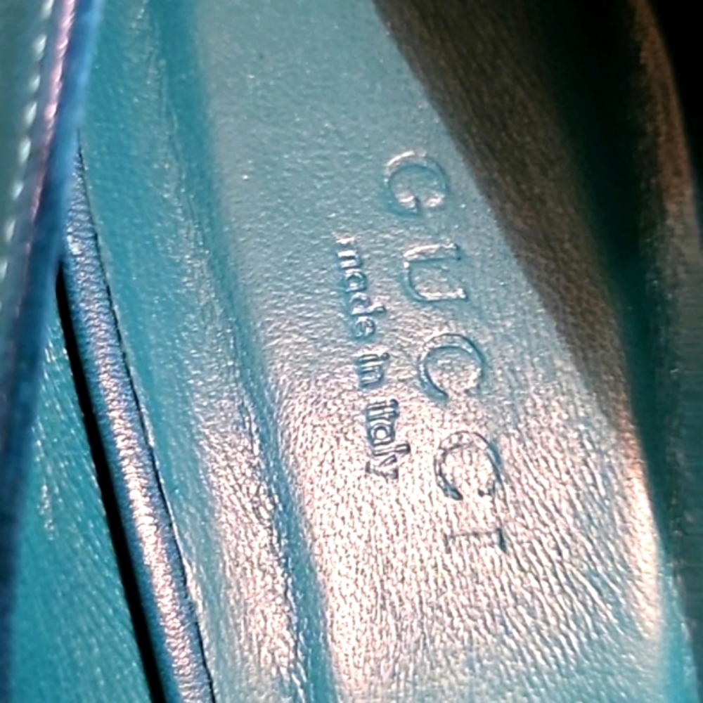 ❤️SPECIAL❤️GUCCI Teal Leather Stiletto Pumps - Picture 8 of 13